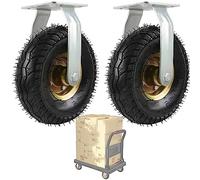 WANGTIAN Industrial Heavy Duty Caster, 6/8/10-Inch Pneumatic Caster Wheel, Heavy Duty And Highly-Elastic, Air Filled, Rubber Caster Wheel, Commercial/Industrial Application