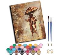 WANGWANGMIAO DIY Paint by Numbers for Adults Autumn Rain Love Song,Oil Painting Kits,Craft Art Painting,Acrylic Pigment Drawing Gift for Home,16x20inch,Without Frame