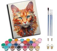 WANGWANGMIAO DIY Paint by Numbers for Adults Flowing Fire Cat Shadow,Oil Painting Kits,Craft Art Painting,Acrylic Pigment Drawing Gift for Home,16x20inch,Without Frame