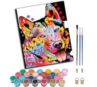 WANGWANGMIAO Paint by Number for Adults Doodle Buddy German Shepherd,Painting by Numbers Kits for Beginners,Colorful Oil Paints Craft Art for Home Wall Decor Gift 20X16Inch,Without Frame