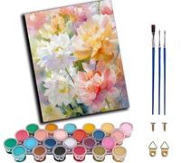 WANGWANGMIAO Paint by Number for Adults Watercolor Flowers,Painting by Numbers Kits for Beginners,Colorful Oil Paints Craft Art for Home Wall Decor Gift 20X16Inch,Without Frame