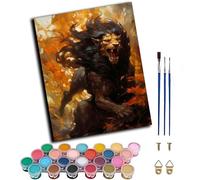 WANGWANGMIAO Paint by Number for Adults Watercolor Lion,Painting by Numbers Kits for Beginners,Colorful Oil Paints Craft Art for Home Wall Decor Gift 20X16Inch,Without Frame