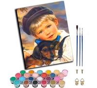 WANGWANGMIAO Paint by Numbers AdultsMan and Woman Kissing,DIY Hand Painted Oil Painting Kit - 40 x 50 cm, Paintings by Numbers Adult with 3 - Brushes and Acrylic Paint,Without Frame