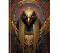 WANGWANGMIAO Paint by Numbers-Egyptian Golden Falcon Head Statue DIY Canvas Oil Painting Kit for Adults Beginner with Paint Brushes and Acrylic Pigment,16X20 Inch，with Frame
