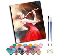 WANGWANGMIAO Paint by Numbers for Adult,Romantic Modern Violin Dancer Girl DIY Canvas Oil Painting Kit for with Paintbrushes Acrylic Pigment Drawing Paintwork 16x20inch,Without Frame