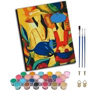 WANGWANGMIAO Paint by Numbers for Adult,Two Ladies Hats DIY Canvas Oil Painting Kit for with Paintbrushes Acrylic Pigment Drawing Paintwork 16x20inch,with Frame