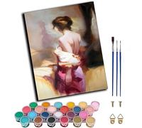 WANGWANGMIAO Paint by Numbers for Adults Beginner,Romantic Modern Dancer Girl Back View Acrylic Painting by Number Kits on Canvas for Home Wall Decor Gift 16x20 Inch,Without Frame