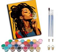 WANGWANGMIAO Paint by Numbers for Adults Beginner,Smoke Key Painting by Number Kits On Canvas,DIY Color Oil Painting Acrylic Paints,Home Wall Decor 40x50cm/16x20in,Without Frame