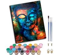 WANGWANGMIAO Paint by Numbers for Adults Thinking About Buddhism,Painting by Numbers for Adult Canvas Crafts Kits, DIY Oil Paints for Relax and De-Stress Home Decoration Gift 16x20inch,with Frame