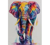 WANGWANGMIAO Paint by Numbers for Adults Watercolor Elephant Paintings- Painting by Numbers for Beginner,DIY Acrylic Oil Paints Canvas Kits for Home Wall Decor Gifts 16X20 Inch，with Frame