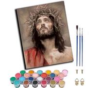 WANGWANGMIAO Paint by Numbers-God's Redemption DIY Canvas Oil Painting Kit for Adults Beginner with Paint Brushes and Acrylic Pigment,16X20 Inch,with Frame