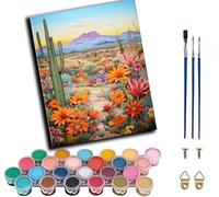 WANGWANGMIAO Paint by Numbers Kits for Adults,Desert Flower Trail Painting by Number Kits On Canvas,DIY Color Acrylic Oil Paints Home Wall Decor 16x20inch/40×50CM,Without Frame