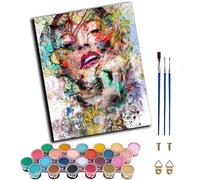 WANGWANGMIAO Paint by Numbers Kits for Adults,Graffiti Beauty Painting by Number Kits On Canvas,DIY Color Acrylic Oil Paints Home Wall Decor 16x20inch/40×50CM,Without Frame