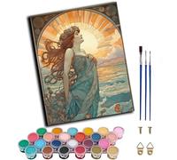 WANGWANGMIAO Paint by Numbers Kits for Adults,Retro Goddess Girl elf Painting by Number Kits On Canvas,DIY Color Acrylic Oil Paints Home Wall Decor 16x20inch/40×50CM,with Frame