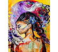 WANGXIAO DIY Hand Oil Painting,Paint by Numbers Kits for Adults Beginner,for Home Living Room Bedroom Decor,16x20inch，Scorpio The Scorpion and a Woman,Frameless