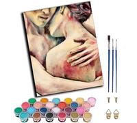 WANGXIAO DIY Oil Painting,Paints by Numbers Kits for Adults,Paint Set Linen Canvas Painted Hand-Painted Gifts,40x50 cm,Naked Couple Kissing,Frameless