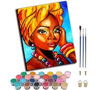 WANGXIAO DIY Paint by Number for Adults,with Paintbrushes and Acrylic Painting Kits Art Crafts for Home Walls 16 x20inch,African Custom Women,Frameless