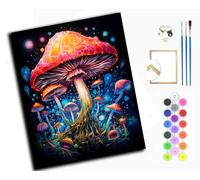 WANGXIAO DIY Paint by Number for Adults,with Paintbrushes and Acrylic Painting Kits Art Crafts for Home Walls 16 x20inch,Magic Fungus Forest,with Frame
