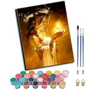 WANGXIAO DIY Paint by Number for Adults,with Paintbrushes and Acrylic Painting Kits Art Crafts for Home Walls 16 x20inch,Retro Flower Crown Blonde Girl Princess,Frameless