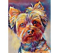 WANGXIAO Paint by Number for Adults,DIY Oil Painting Kits with Brushes and Acrylic Pigment,Canvas Painting Decor Gifts，16 x 20 inch，Colored Dog Maltese Dog,Frameless