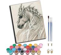 WANGXIAO Paint by Numbers,DIY Oil Painting Kit for Adults Beginner,with Paint Brushes and Acrylic Pigment,16 x 20 inch,Dragon Helmet Warhorse,Frameless