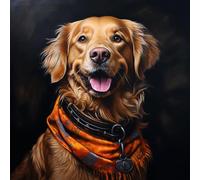 WANGXIAO Paint by Numbers,DIY Oil Painting Kit for Adults Beginner,with Paint Brushes and Acrylic Pigment，16 X 16 Inch，Golden Retriever Dog Portrait,with Frame