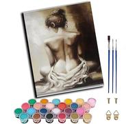 WANGXIAO Paint by Numbers,DIY Oil Painting Kit for Adults Beginner,with Paint Brushes and Acrylic Pigment，16 x 20 inch，Naked Female Back,Frameless