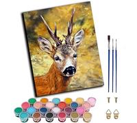 WANGXIAO Paint by Numbers for & Adults,DIY Acrylic Oil Painting Kits 16 x 20 inch Hand Painted Gift -Deer Head Animal,Frameless