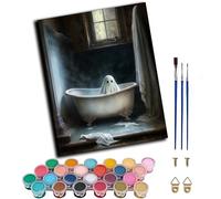 WANGXIAO Paint by Numbers for & Adults,DIY Acrylic Oil Painting Kits 16 x 20 inch Hand Painted Gift -Ghost Bubble Bath,Frameless