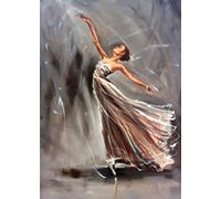 WANGXIAO Paint by Numbers for Adults,DIY Oil Painting Gift Kits 16 * 20 inch Hand Painted Digital Painting Art Home Decoration -Abstract Ballerina Girl,Frameless