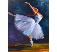 WANGXIAO Paint by Numbers for Adults,DIY Oil Painting Kit,16x20 inch,Hand Drawn Gifts,Abstract Ballerina Girl,Frameless