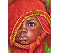 WANGXIAO Paint by Numbers for Adults,DIY Oil Painting Kit,16x20 inch,Hand Drawn Gifts,Bronze African Headscarf Beauty,Frameless