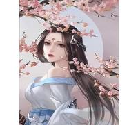 WANGXIAO Paint by Numbers for Adults,DIY Oil Painting Kit,16x20 inch，Hand Drawn Gifts,Sakura Classic Beauty,Frameless
