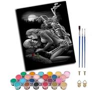 WANGXIAO Paint by Numbers for Adults,DIY Oil Painting Kit,16x20 inch，Hand Drawn Gifts,Skeleton Couple,Frameless