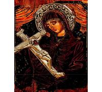 WANGXIAO Paint by Numbers for Adults,DIY Paint by Numbers for Beginner,Oil Painting for Wall Art,20x16inch,Sorrowful Virgin Mary Jesus,Frameless