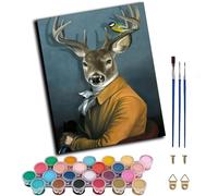 WANGXIAO Paint by Numbers for Adults,DIY Paints by Numbers for Beginner,Oil Painting for Wall Art,20x16inch，Deer Animal,Frameless