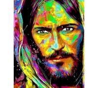 WANGXIAO Paint by Numbers for Adults - Painting by Numbers for,Oil Number Painting Kits for Home Wall Decor,20x16inch,Colorful Jesus,Frameless