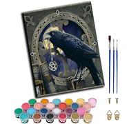 WANGXIAO Paint by Numbers Kit for Adults,Adults' Oil Painting Number Kits for Wall Art,20x16inch,Magic Crow,Frameless