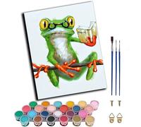WANGXIAO Paint by Numbers Kit for Adults,Adults' Oil Painting Number Kits for Wall Art,20x16inch，Reading Frog,Frameless