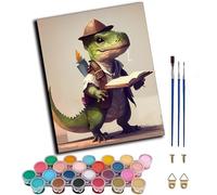 WANGXIAO Paint by Numbers Kit for Adults,Adults' Oil Painting Number Kits for Wall Art,20x16inch，Reading Dinosaur,Frameless