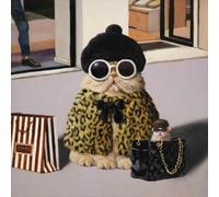 WANGXIAO Paint by Numbers Kit for Adults,DIY Acrylic Oil Painting Kits for Wall Art Decor Gifts,40X40Cm,Leopard Fashion Cat,with Frame