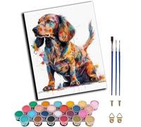 WANGXIAO Paint by Numbers Kit for Adults,DIY Acrylic Oil Painting Kits for Wall Art Decor Gifts,40x50cm，Animal Dog Dachshund,Frameless