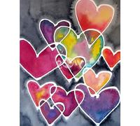 WANGXIAO Paint by Numbers Kit for Adults,DIY Acrylic Oil Painting Kits for Wall Art Decor Gifts,40x50cm，Colorful Graffiti Love Heart,Frameless