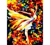 WANGXIAO Paint by Numbers Kit for Adults,DIY Acrylic Oil Painting Kits for Wall Art Decor Gifts,40x50cm,Colorful Ballerina Girl,Frameless