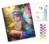 WANGXIAO Paint by Numbers Kit for Adults,DIY Acrylic Oil Painting Kits for Wall Art Decor Gifts,40x50cm，Rainbow Fairy and Lotus Lantern,with Frame