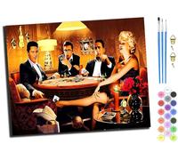 WANGXIAO Paint by Numbers Kits for Adults,DIY Color Oil Painting Acrylic Paints for Home Wall Decor 16x20inch，Elvis and Marilyn Monroe,Frameless