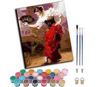 WANGXIAO Paint by Numbers Kits for Adults,Easy DIY Acrylic Pigment Drawing Paintwork for Home Wall Decor,16x20in,Spanish Dancing Girl,Frameless