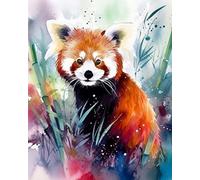 WANGXIAO Paint by Numbers Kits for Adults,Oil Painting Kits for Beginners On Clear Symbols Colored Canvas,Easy DIY Acrylic Pigment Drawing Gift,40x50cm,Cute Animal Raccoon,Frameless