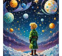 WANGXIAO Paint by Numbers Kits for Adults,with Acrylic Paint Brushes,DIY Craft Oil Painting Art Kits for Home Wall Decor,40X40Cm,The Prince and The Universe,with Frame
