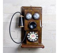 WangXLDD Decorative Telephones Model Telephone Wall Hanging, Antique Vintage Rotary Dial Office Phone Desktop Ornament Home Decorative Table Telephone Show Case,Black (Brown)